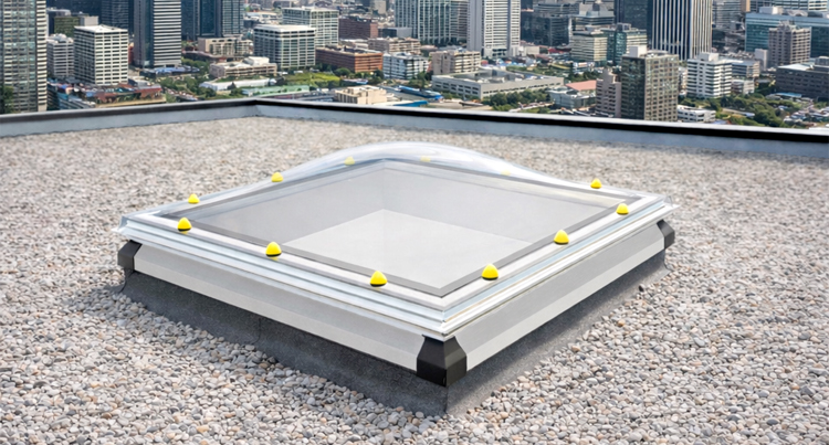 Ventana para cubierta plana con cúpula